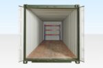 Adjustable, Heavy Duty Three Tier Racking For Rear Of Container