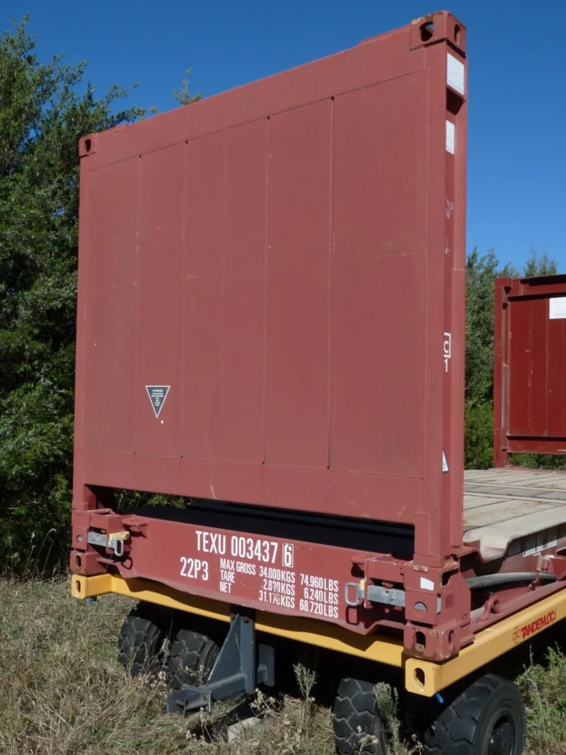 20' Flat Rack Shipping Container - One Trip, For Equipment, Oversize Items - Image 2