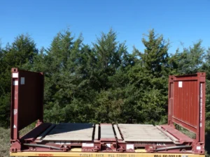 20' Flat Rack Shipping Container - One Trip, For Equipment, Oversize Items