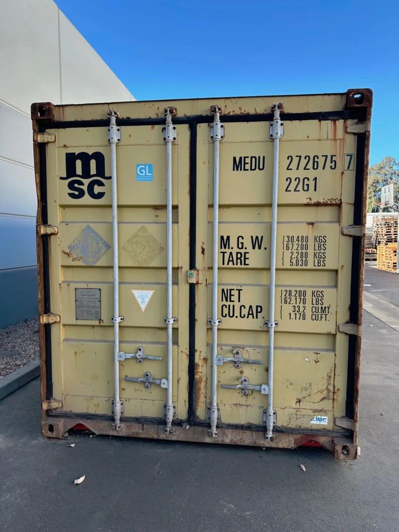 Used 20ft Conex Shipping / Storage Container – Yellow/Gold – Priced to Sell! - Image 3