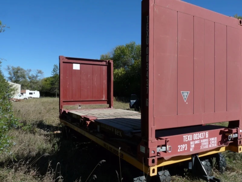 20' Flat Rack Shipping Container - One Trip, For Equipment, Oversize Items - Image 9